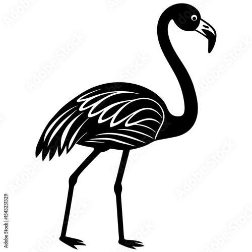 Flamingo silhouette vector illustration