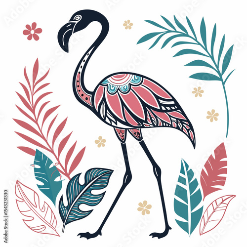 Flamingo silhouette vector illustration