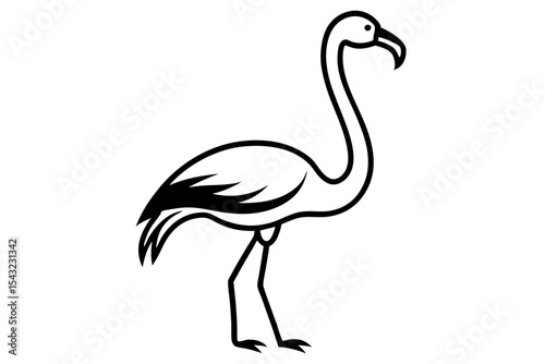 Flamingo silhouette vector illustration