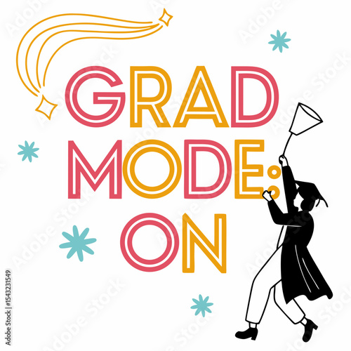 Grad mode on celebration graduate illustration