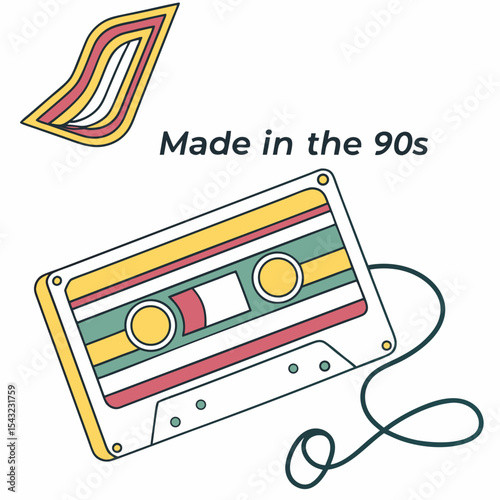 Retro cassette tape 90s nostalgia music design