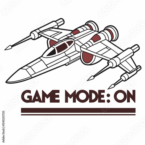 Professional game mode on starship cutout graphic