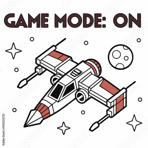 Game mode on spaceship illustration transparent background