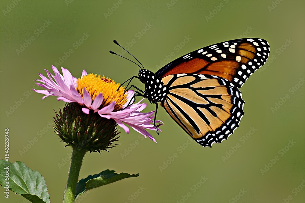 Fototapeta premium butterfly feeding on a flower ,animal, arrière-plan, beau, beauté, lumineux, 
