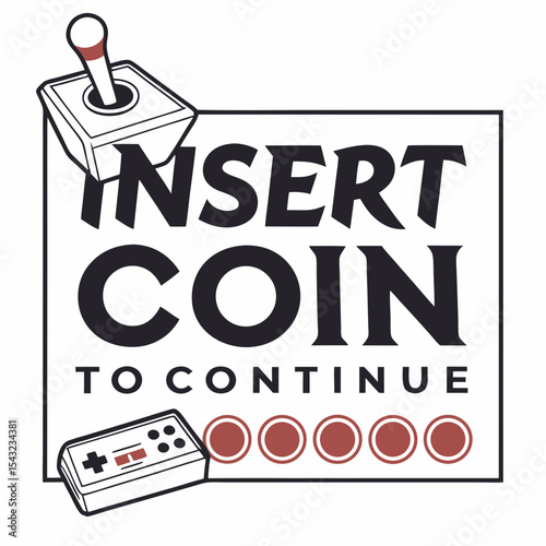Insert coin to continue retro arcade game design