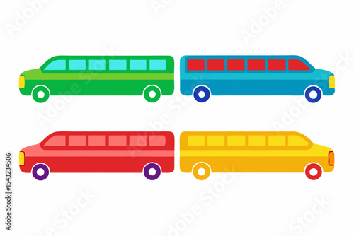 set of Limo icon silhouette vector illustration