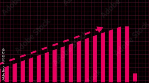 Digital animation showcasing rising financial profits, dynamic bar ADs graphs increasing, line charts illustrating positive trends, growth in cryptocurrency and ADs markets on grid background. 4k vide