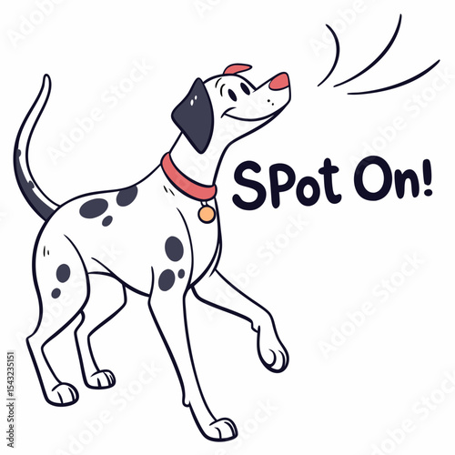 Playful dalmatian dog spot on design element transparent background