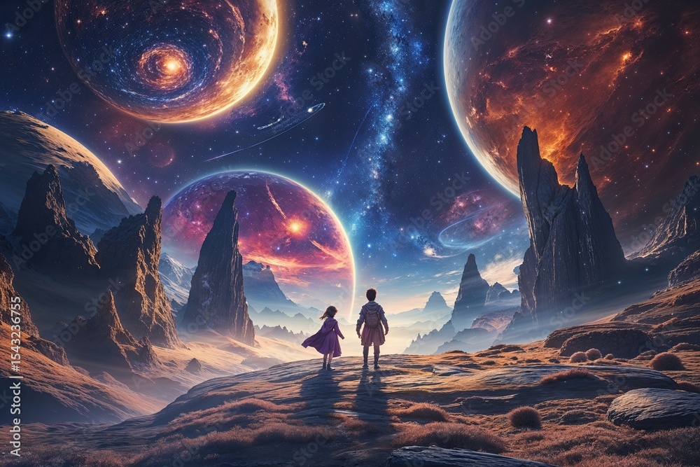 Fototapeta premium Exploring a Creative Odyssey in a Fantasy Universe Adventure