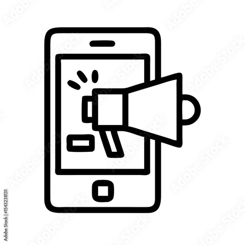 A smartphone displaying a megaphone on the screen symbolizing digital ads 