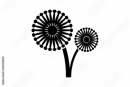 Dandelion silhouette vector illustration