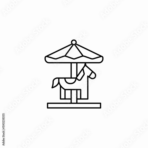 horse carousel game icon sign vector