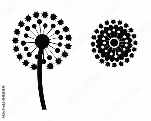 Dandelion silhouette vector illustration