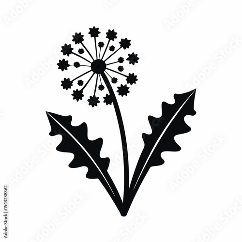 Dandelion icon  silhouette vector illustration