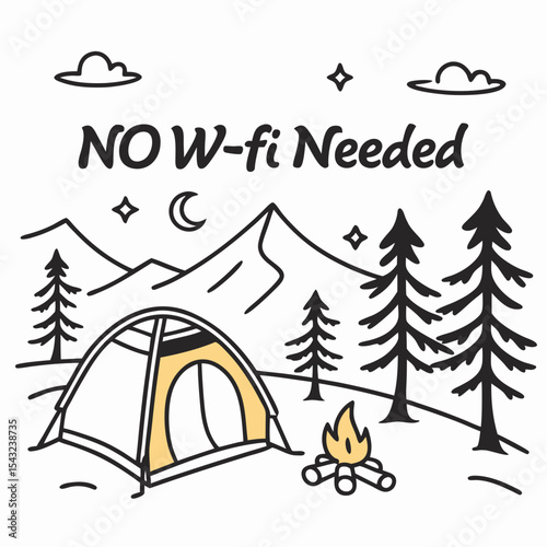Camping adventure no wifi needed mountains tent