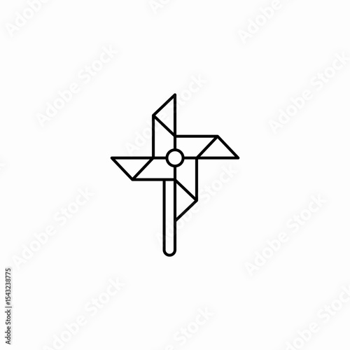 pinwheel toy icon sign vector