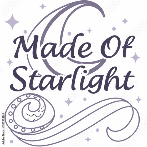 Made of starlight celestial design element png