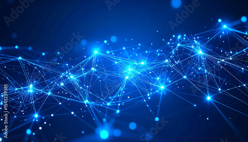 Wallpaper Mural 青い光で構成されたデジタルネットワーク背景 Torontodigital.ca