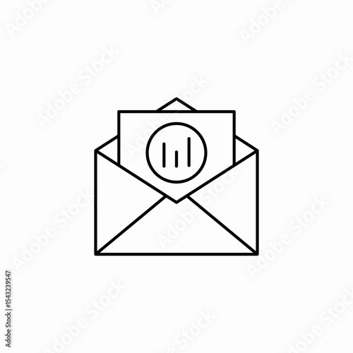 statistics chart email icon sign vector