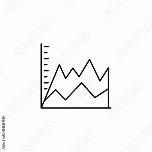 stacked area graph icon sign vector