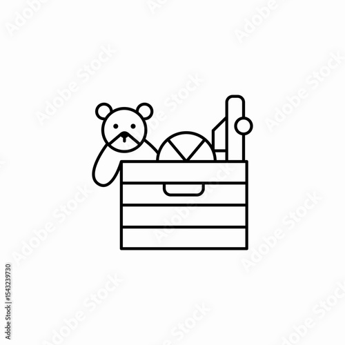 toy storage box icon sign vector