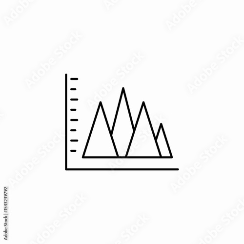 triangle statistics chart icon sign vector