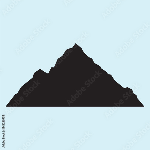 Silhouette of a Mountain Range ,Minimal Wilderness Vector