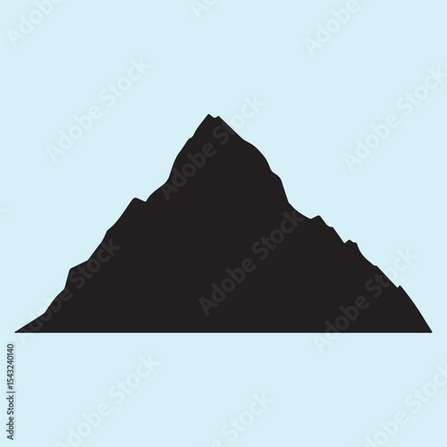 Badge-style mountain silhouette 