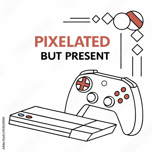 Pixelated retro game console controller design