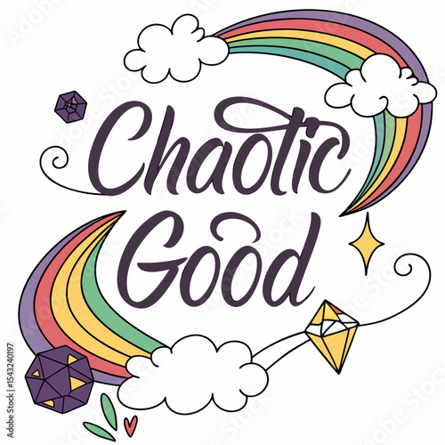 Chaotic good rainbow clouds crystals design