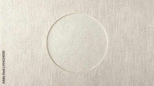 Off White Textured Background with Circular Embossed Element Subtle Cream Hues Minimalist Design