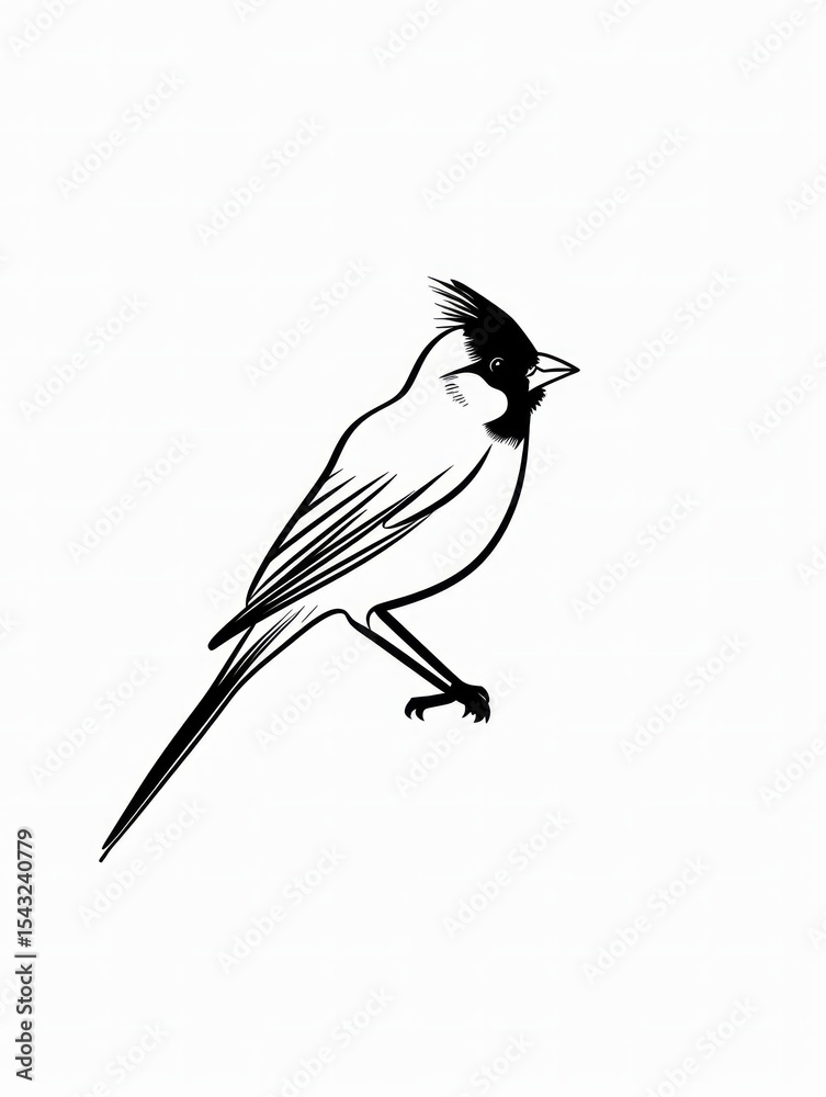 Fototapeta premium Minimalistic line art of bird