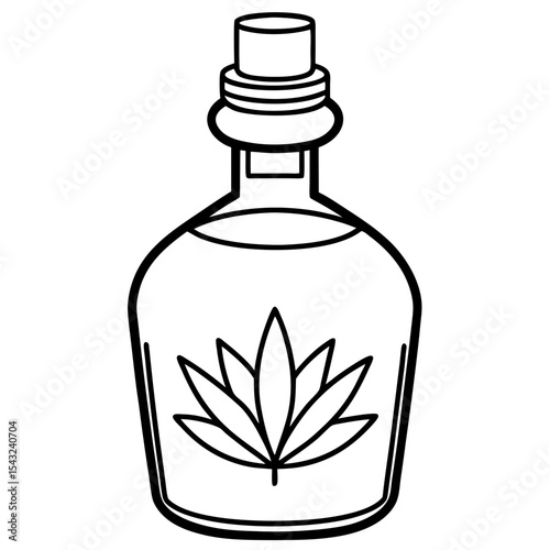 Herb Tonic Jar Outline Vector
