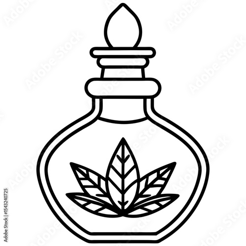 Herb Tonic Jar Outline Vector