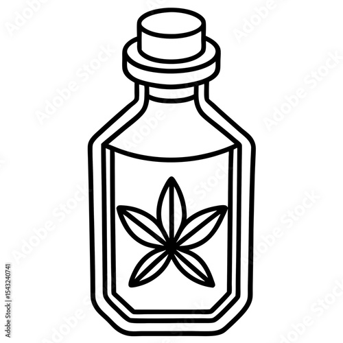 Herb Tonic Jar Outline Vector