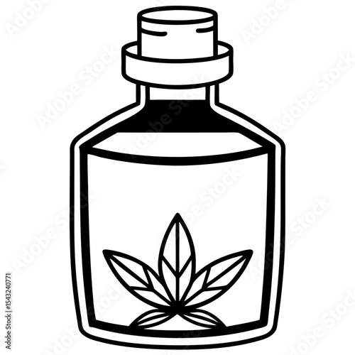 Herb Tonic Jar Outline Vector