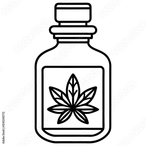 Herb Tonic Jar Outline Vector