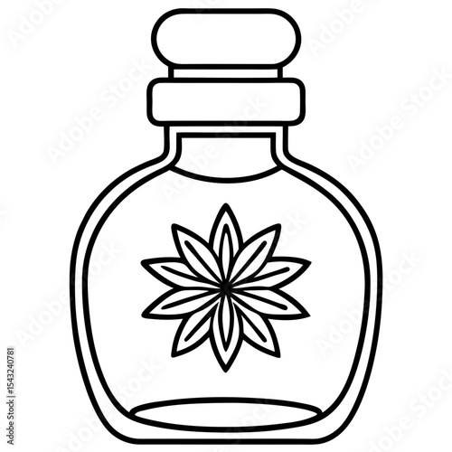 Herb Tonic Jar Outline Vector