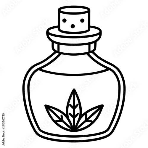 Herb Tonic Jar Outline Vector