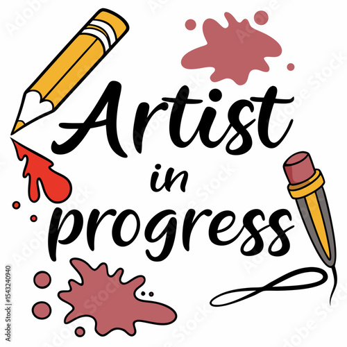 Artist in progress creative design colorful art