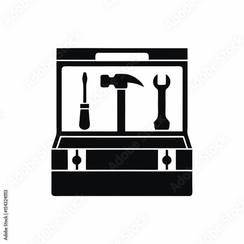 Tool Box icon  silhouette vector illustration