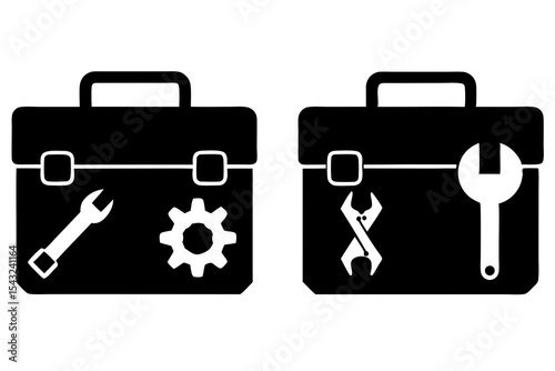 Tool Box icon  silhouette vector illustration