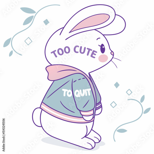 Adorable bunny in hoodie too cute to quit