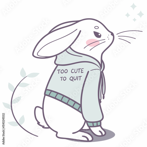 Adorable bunny in hoodie too cute to quit