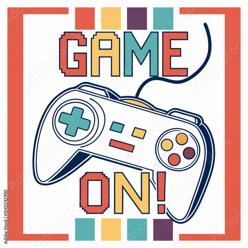 Retro game controller design element game on