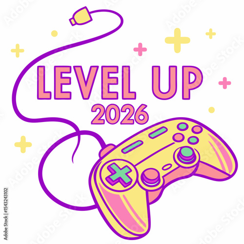 Level up 2026 game controller pastel design