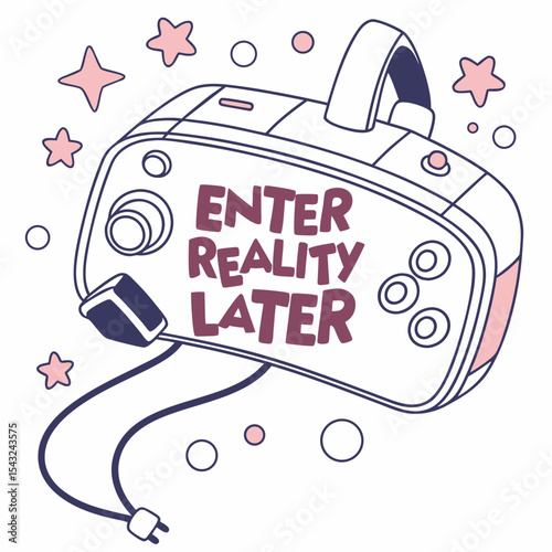 Enter reality later vr headset illustration design element