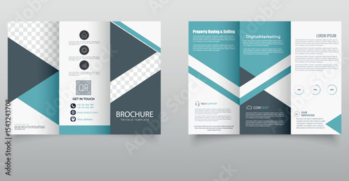 Modern trifold business brochure template, Corporate business trifold brochure template, Creative and Professional tri fold brochure