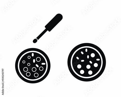 Petri Dish icon silhouette vector illustration