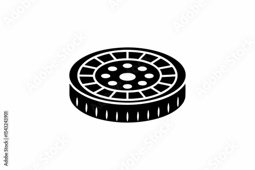 Petri Dish icon silhouette vector illustration